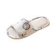 thumbnail image 2 of Willtoo Womens House Slippers, Open Toe Memory Foam Washable Non-Slip Scuff Linen Printing Slippers, Cute Comfy Classic Japanese Slip On Autumn Winter Bedroom Indoor Slide Blue 9, 2 of 3