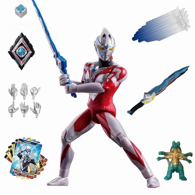 Ultra-man Arc Ultra Action Figure Set, 6 Inch Articulated Figure with Accessories, Monster, Cards & Weapons