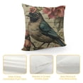 thumbnail image 4 of SHANXI Vintage Design and Cyan Bird Throw Pillow Cover Word Pillow Case Decorative Men Women Boy Girl Room Cushion Cover for Couch 24x24in, 4 of 5