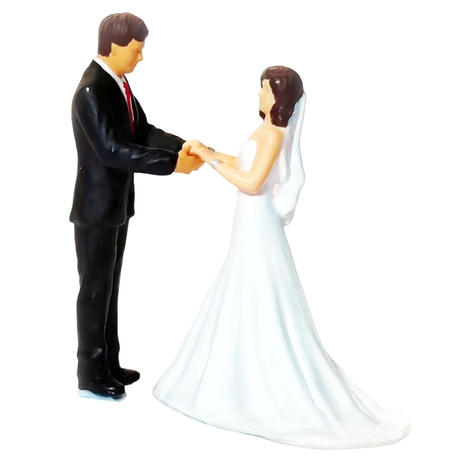Mini Bride and Groom Set 1/87 Resin Miniature Model Figures Scenery Landscape Layout Ornament Miniature Scene People for Miniature Scene
