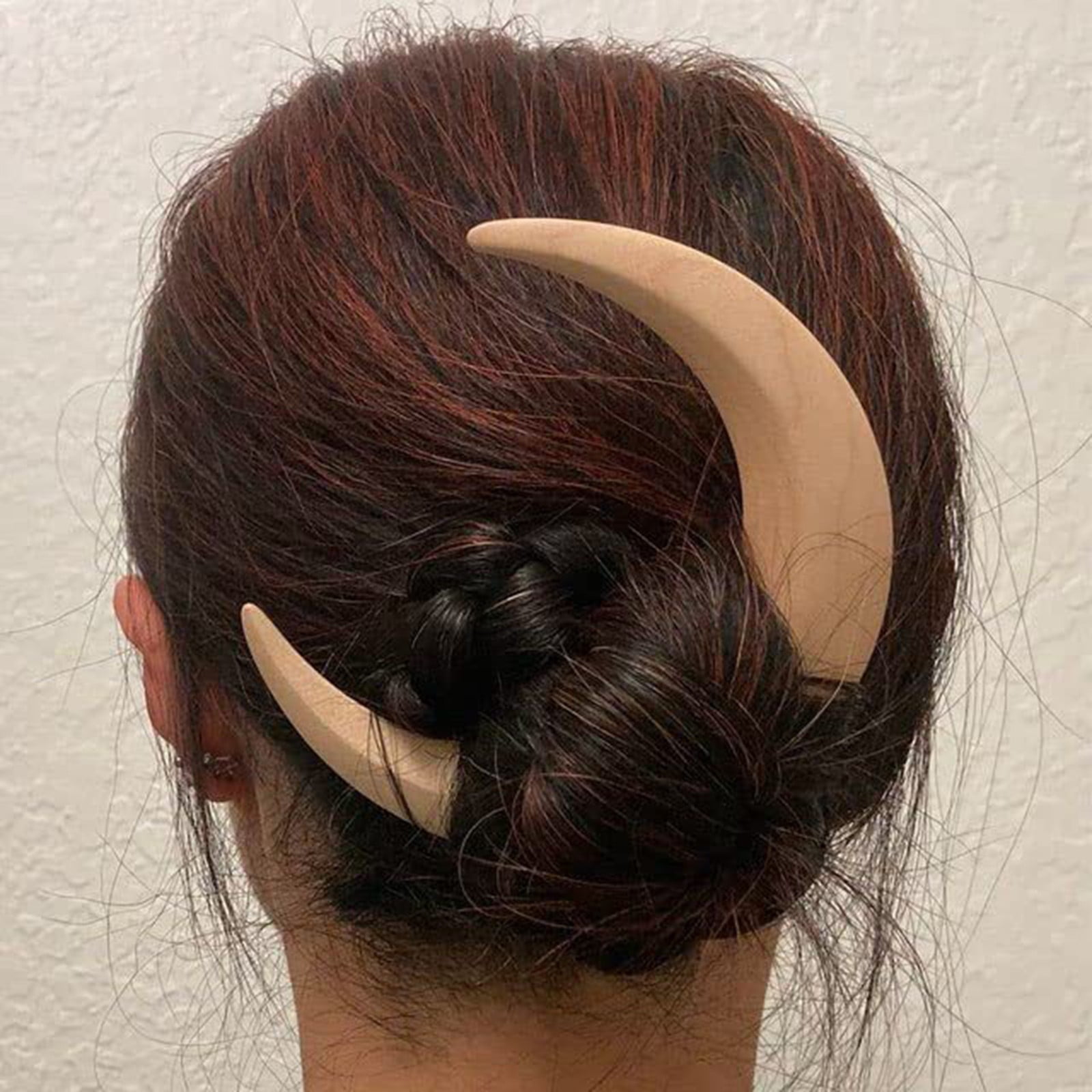 WIFKLSIIPG Hand Carved Moon Hair Fork for Women Moon Hairpin