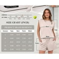 thumbnail image 4 of SHIBEVER 2 Piece Sets for Women Summer Casual Sleeveless Crew Neck Top and Shorts Set Outfits for Women Tops with Pockets Apricot Almond M, 4 of 10