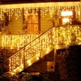 thumbnail image 3 of Redcolurful 3.5M 96LEDs Droop Curtain Icicle String Light for Christmas Outdoor Decoration European Plug, 3 of 9