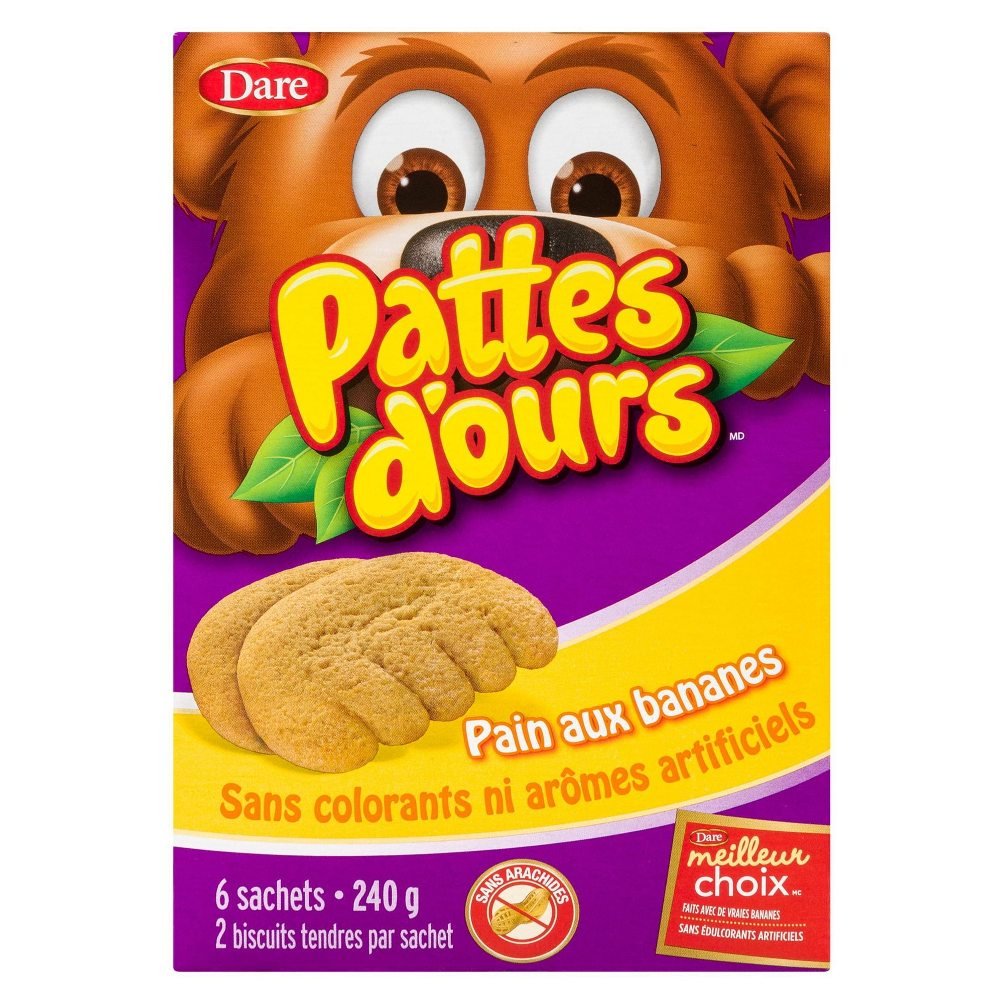 Bear Paws Banana Bread Cookies, Dare, 240 g