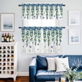 thumbnail image 2 of Blue Floral Spring Kitchen Curtains Sets for Windows 24 Inch Length, Summer Pastoral Botanical Watercolor Rod Pocket Window Treatments Tier Curtains and Valances Set for Bedroom/Bathroom, 2 of 8