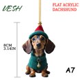 thumbnail image 3 of Lindo colgante de árbol de Navidad con forma de perro para el hogar, para colgar en el coche, para el hogar, para Halloween, para ventana, coche, mochila, 3 of 5