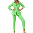 thumbnail image 2 of Leesechin Womens Blazer Long Sleeve Solid Suit Pants Casual Elegant Business Suit Sets, 2 of 8