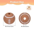 thumbnail image 3 of 35-Pack Cuentas de Balón Deportivo 12mm Marrón Claro Redondas Sueltas de Goma Rugby para Manualidades/ Pulsera/ Collar, 3 of 7