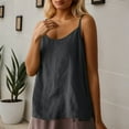 thumbnail image 2 of Women's Linen Camisole Summer Tank Top Bohemian Style Loose Fit Casual Blouse Pure Color Lightweight Comfortable Daily Wear, 2 of 2