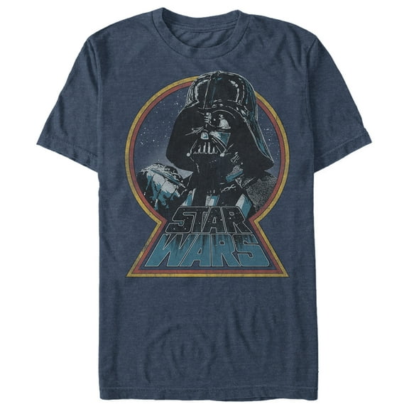 Men's Star Wars Darth Vader Key Hole Frame Graphic Tee Navy Blue Heather X Large