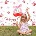 thumbnail image 6 of Cherry Birthday Backdrop Coquette Bow Birthday Background Cherry Girls Party Decorations Photo Booth Props, 6 of 6