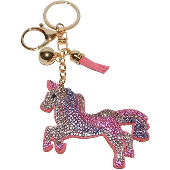 Bling Unicorn Keychain Backpack Charms Crystal Bag Charm Shiny Keyfob Bedazzled Keyring
