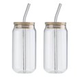 thumbnail image 1 of 2pcs Drinking Glasses Can Cup Cold Drink Cup With Glass Straw, 1 of 4