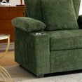 thumbnail image 4 of Oversized Chenille Chair with Ottoman , USB Charging - Convertible Sofa Bed with Cup Holders, Storage Armrests for Living Room, Bedroom, Apartment,Beige, 4 of 11