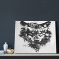 thumbnail image 3 of Picia Majestic Wolf Landscape Pattern Decorative Picture – Unique Wall Art, Modern Canvas Print for Trendy Interiors (Horizontal), 3 of 6
