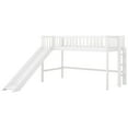 thumbnail image 4 of Bellemave Twin Size Low Loft Bed with Slide and Ladder Space-Saving Twin Wooden Loft Bed for Kids, Boys, Girls Juniors Loft Bed Frame with Guardrail Fences and Wooden Slats, White, 4 of 11