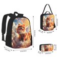 thumbnail image 2 of Disketp Cute Cloud Pomeranian Mochila Estampada de Gran Capacidad con Lonchera y Estuche, Set de 3 Piezas para Estudiantes, 2 of 7