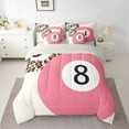 thumbnail image 2 of Castle Fairy Female Men Women Sport Billiards Twin Bedding Sets 7-Piece,Jungle Animal Cheetah Print Bedding Comforter Set Microfiber,Pink Brown Breathable Sheet Sets,Super Cozy Room Decor,Reversible, 2 of 8
