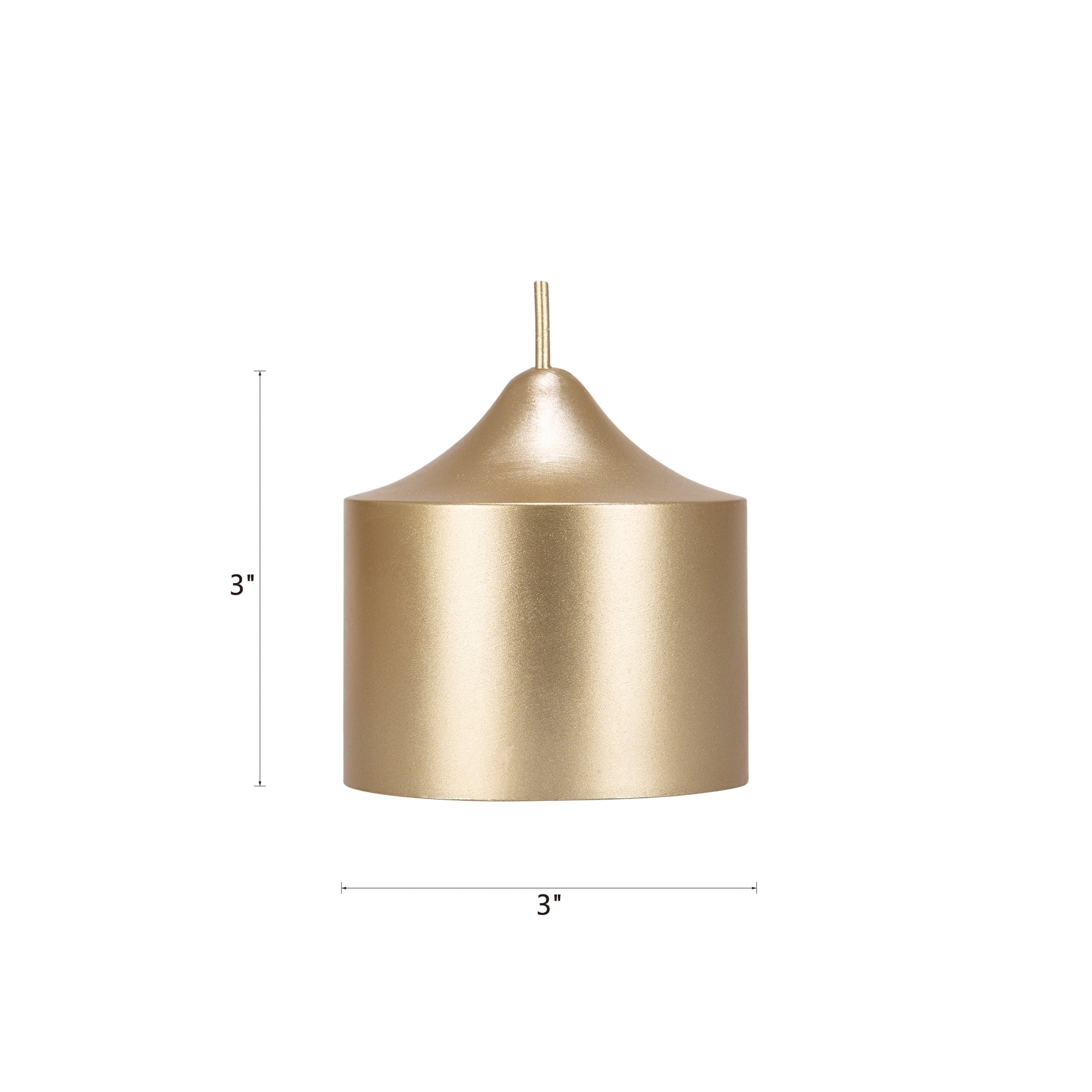 Mega Candles 3 pcs Unscented Gold Dome Top Round Pillar Candle, Hand Poured Premium Wax Candles 3 Inch x 3 Inch, Home Décor, Wedding Receptions, Baby Showers, Birthdays, Celebrations, Party & More