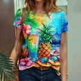 thumbnail image 6 of fanshangmao Short Sleeve Tops for Women Summer Blouses for Women 2026 Crewneck T Shirt Tie Dye Blouses for Women Womens Top, 6 of 8