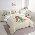 thumbnail image 3 of Manfei Chic Christmas Tree Bedding Comforter Set 7pcs, Vintage Artwork King Bedding Sets, Fashion Leopard Print Bowknot Reversible Bed Sheets, Breathable Home Decor, 3 of 7