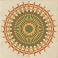 thumbnail image 1 of Ahgly Company Indoor Square Patterned Cardboard Brown Gold Area Rugs, 4' Square, 1 of 6