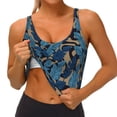thumbnail image 4 of Lsque Blue Leaves A Printed Women'S Sports Bra, Compression, Moisture Wicking, High-Impact Sports Bra For Women,Supportive sports bra-Large, 4 of 9