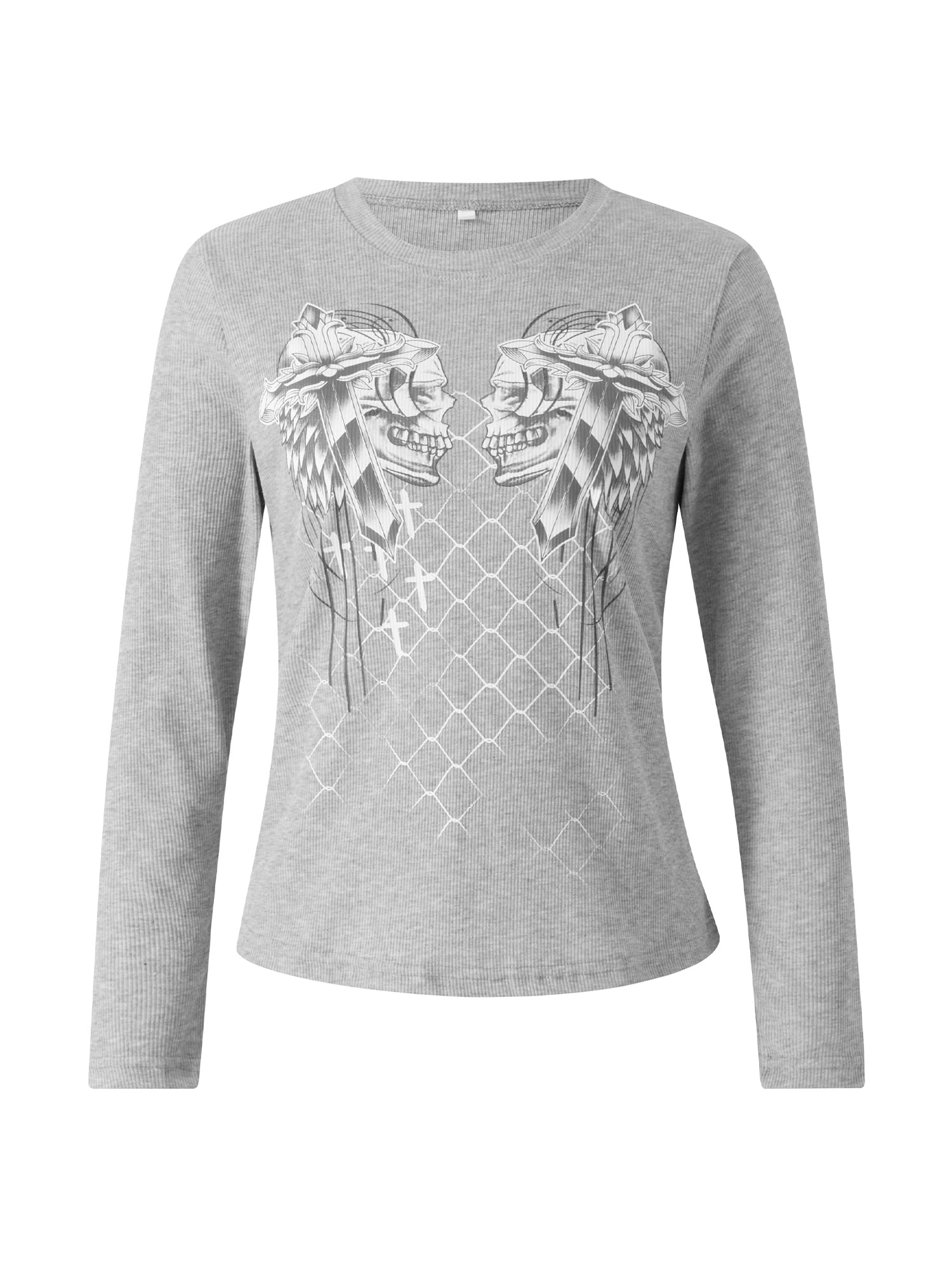 Aunavey Women Teen Girls Fairy Grunge Top Y2k Long Sleeve Baggy Sweatshirt  Graphic Tee Vintage Streetwear T-Shirt 