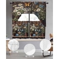 thumbnail image 2 of Flowers Floral Swag Kitchen Curtains Sets for Windows 24 Inch Length, Western Texas Star Farmhouse Brown Lodge Short Window Curtain Panels Swags Valances and Tiers 3 Piece Set for Cafe/Dining Room, 2 of 5