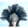 thumbnail image 1 of Tocado para danza del vientre, suministros de Halloween, diadema para danza, tocado de plumas, diadema navideña para mujer, diadema exterior, 1 of 6