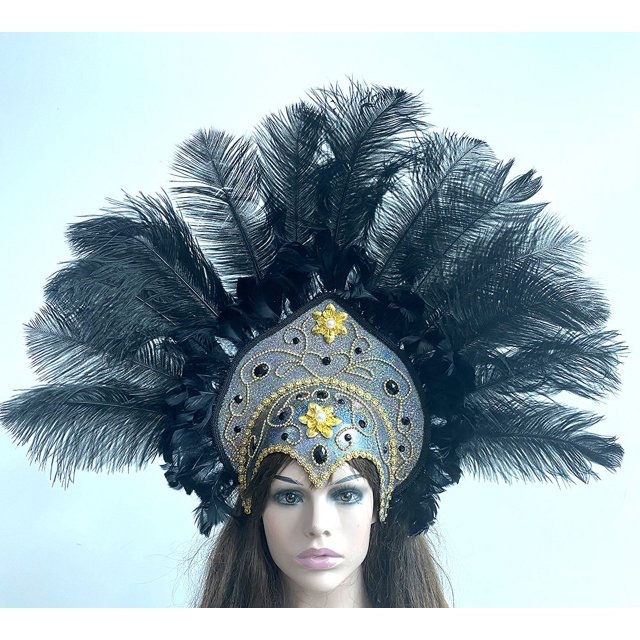 Tocado para danza del vientre, suministros de Halloween, diadema para danza, tocado de plumas, diadema navideña para mujer, diadema exterior