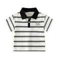 thumbnail image 2 of Cethrio Kids Boys Striped Polo Shirts, Summer Pullover Cotton Short Sleeve Polos White Size 4-5 T, 2 of 8