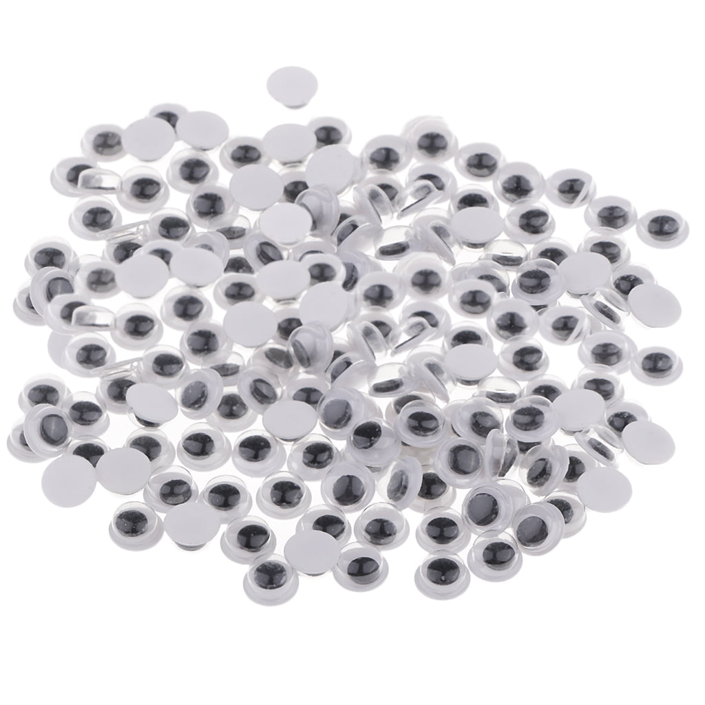 2000pc Wiggle Eyes Black 6mm -13mm Small Plastic Round Moving Googly Eyes  Craft