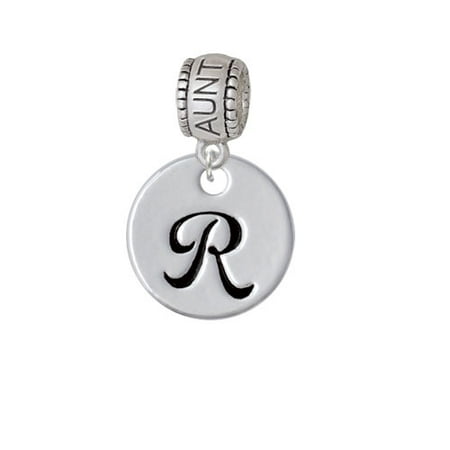 Large Script Letter - R - 3/4'' Disc - Aunt Charm Bead