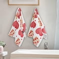 thumbnail image 4 of Dreamtimes Candle Hearts Candy Valentine Hand Towels 2 PCS, Ultra Soft and Highly Absorbent, Watercolor Pattern Cute Decorative Fingertip Towel for Home, Bathroom, Kitchen, 28.3"x14.4", 4 of 5