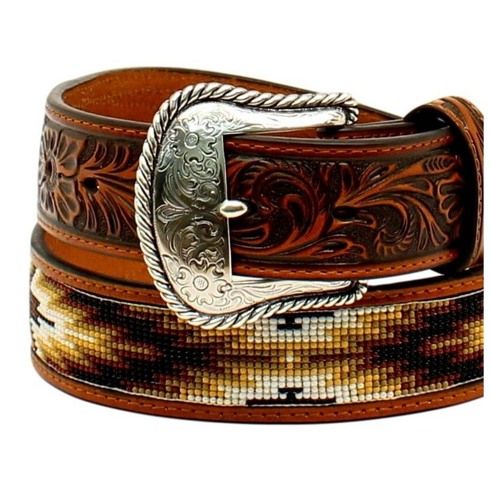 Nocona Nocona N249930842 Mens 1.50 in. Beaded Aztec Inlay Embossed