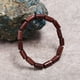thumbnail image 3 of Nvzi Pulsera elástica con cuentas de madera para hombre - Marrón largo, 3 of 4