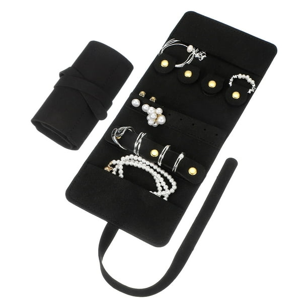 Bolsa de Joyería de Viaje Uxcell, Organizador Plegable con Cierre de Lazo para Aretes, Collares, Anillos, Pulseras, Regalos del Día de San Valentín