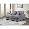 thumbnail image 4 of Symphony 67"W Gray Corduroy Fabric Sofa Chaise Lounge Chair w/Cupholders+USB, 4 of 5
