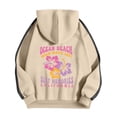 thumbnail image 4 of UngA Womens Zip Up Hoodies Long Sleeve Fall Lightweight Hooded Sweatshirt Oversized Fleece Jacket With Pockets Beige,S, 4 of 5