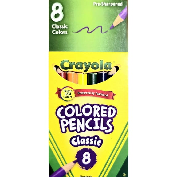 Crayola Specialty Color Pencils - 8 Pack Pre-Sharpened Traditional Colors Miniature Pencils - Limited Edition
