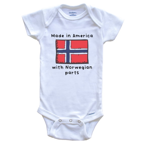 Made In America With Norwegian Parts Norway Flag Baby Bodysuit