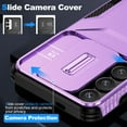 thumbnail image 2 of Allytechgroup Galaxy S24 Plus Rugged Case with Screen Protector, Sliding Camera Lens Protector Bumper Shockproof Anti-Scratch Slim Phone Case Cover for Samsung Galaxy S24 Plus, Purple, 2 of 6