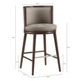 thumbnail image 3 of Evalyn Taupe Leatherette Barstool with Beech Wood Legs Modern Kitchen Island Seating with Padded Seat and Footrest, 3 of 9