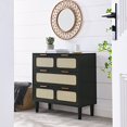 thumbnail image 2 of Tcbosik 3 Drawer Dresser for Bedroom, Rattan Dresser Modern Wood Chest of Drawers with Spacious Storage for Bedroom Hallway Living Room, Black, 2 of 10