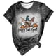 thumbnail image 2 of Puntoco Mujeres Casual Manga Corta Corbata Digital Impresión Cuello Redondo Camiseta Suelta Blusa tops Puntoco Puntoco-5272, 2 of 5