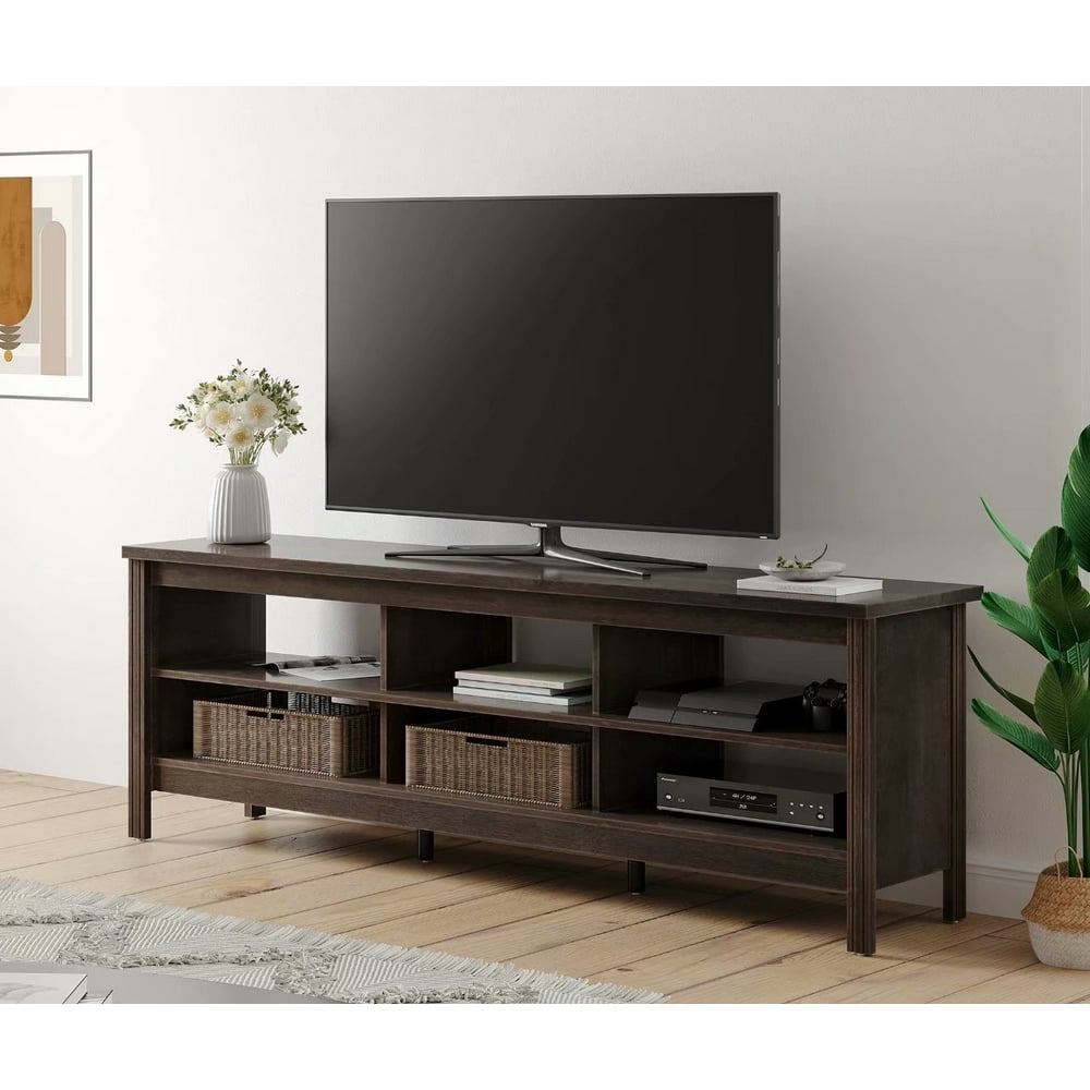 Wampat Farmhouse TV Stand for 75'' Flat Screen , Wood TV Console Table