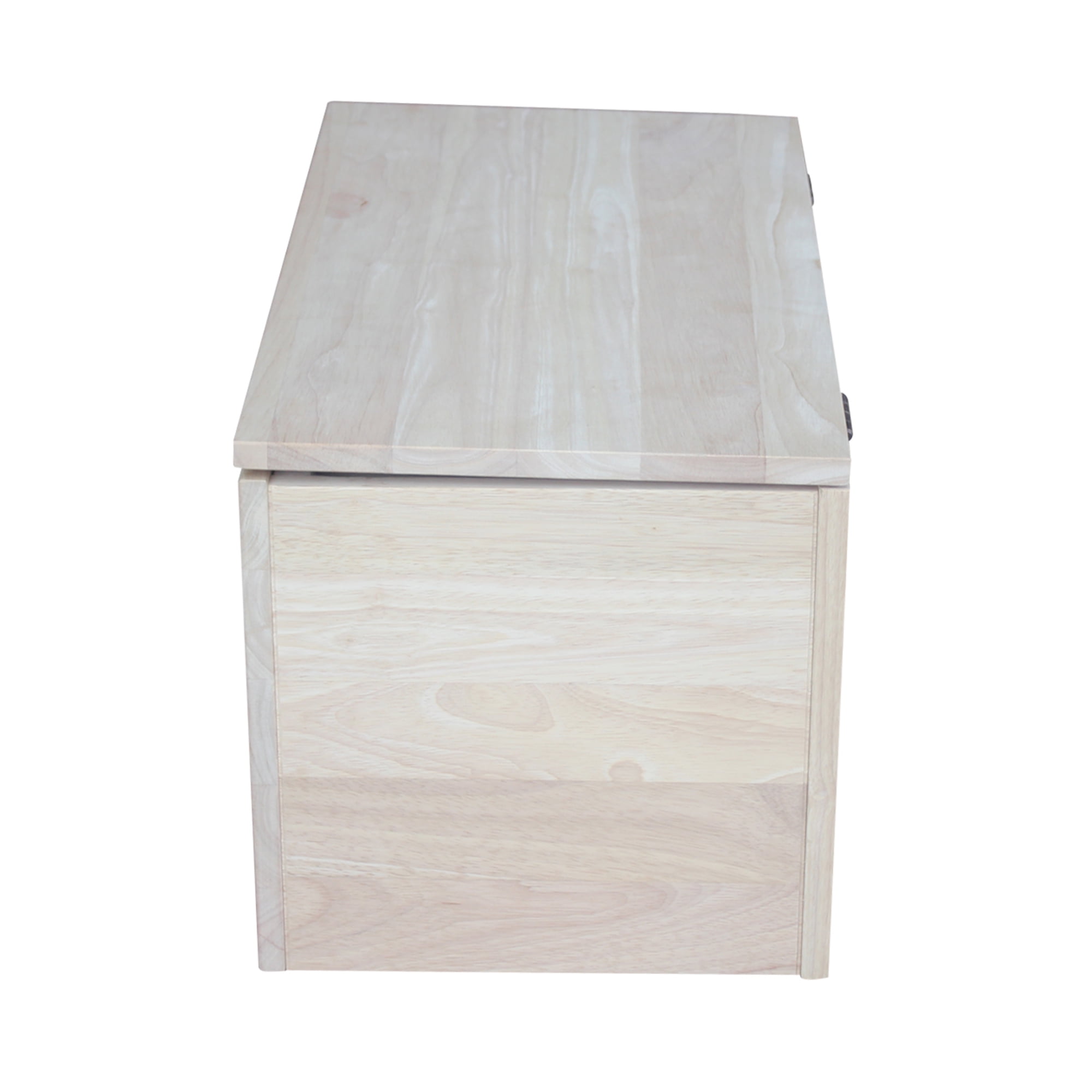 International Concepts Wood Bedroom Kids Toy Bench and Storage Box 22"Wide Unfinished