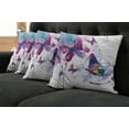thumbnail image 2 of Ambesonne Butterfly Throw Pillow Cover 4 Pack, Watercolor Art Modern, 18", Multicolor, 2 of 6