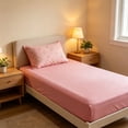 thumbnail image 5 of Topukaiba Twin XL Cooling Breathable Fitted Sheet, Soft Lightweight Mattress Cover, Deep Pocket, Wrinkle Resistant, Pink, 39.3"x78.7", 5 of 6